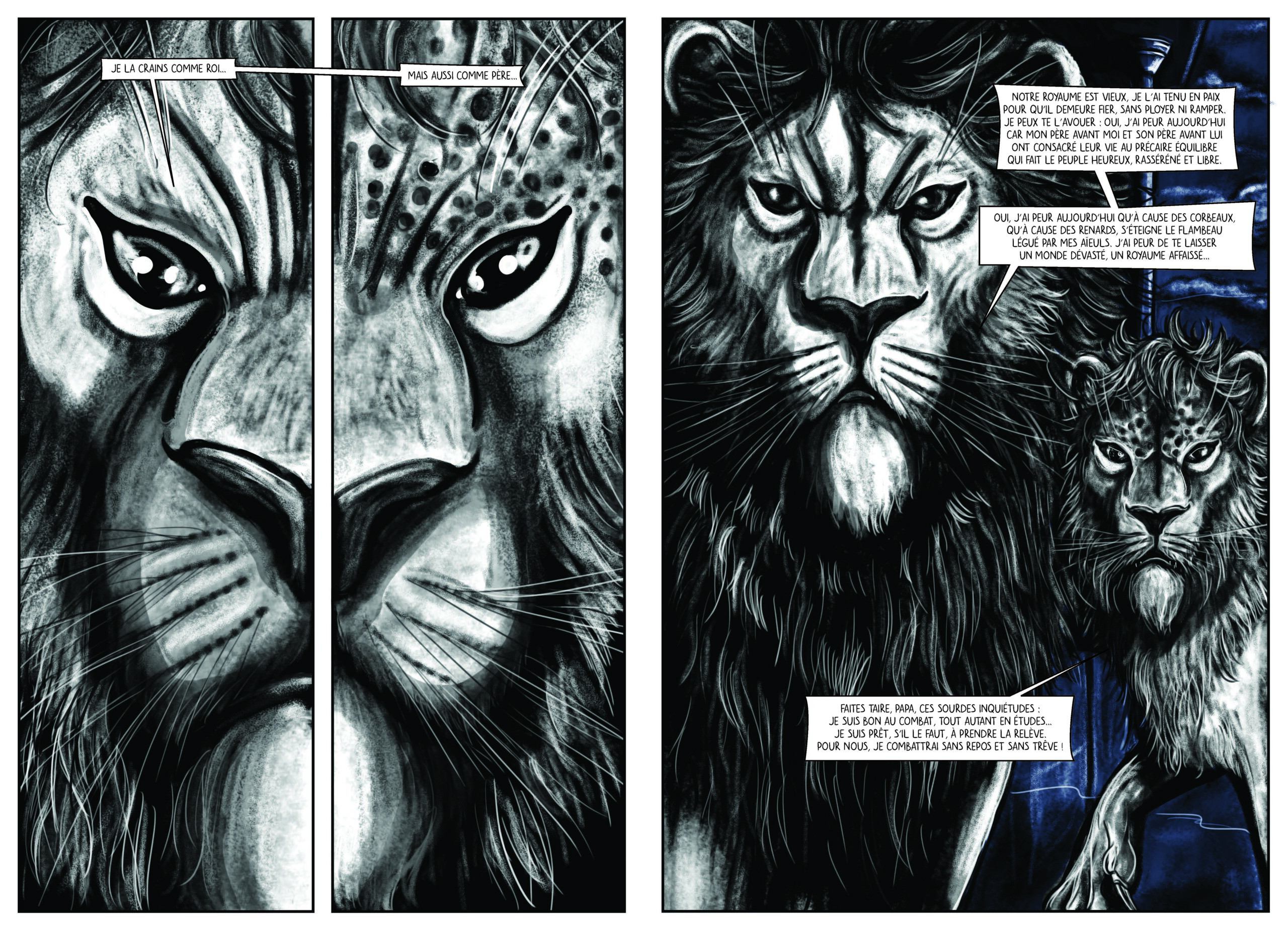 extrait lion roman graphique monarques